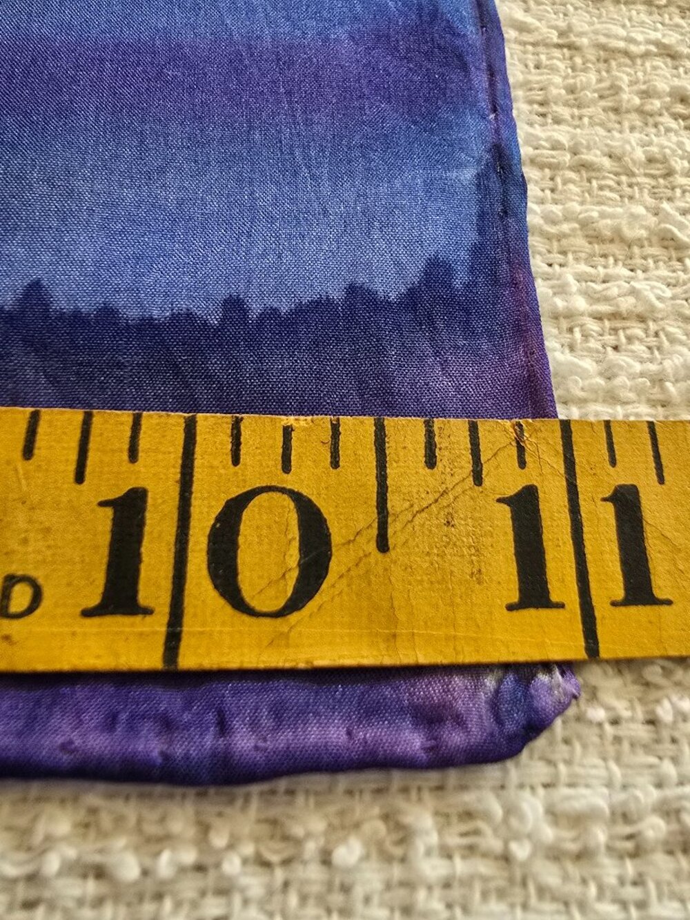 Vintage Hand‑Painted Silk Scarf - Abstract Floral in Blue, Purple & Pinks - Picture 5 of 6
